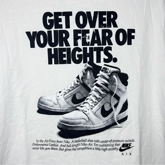 (Sold) Nike Sportswear Fear of Heights White Graphic Tee Mens Sneakerhead Crew - Picture 8 of 10